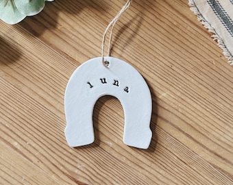 Personalised Horse Memorial Horseshoe, Custom Name Pet Keepsake