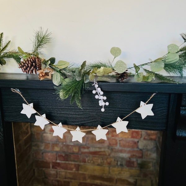 Christmas Star Garland, Christmas Decor, Star Bunting, Christmas Star Decorations, Festive Decor, Christmas Mantle, Party Decor,  Merry Xmas