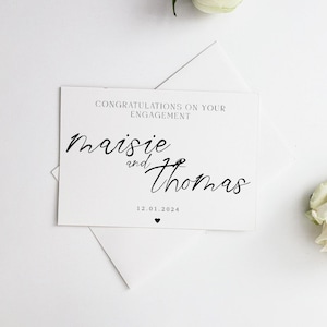 Carte de fiançailles personnalisée - Happily Ever After - Félicitations pour votre carte de fiançailles - Carte de fiançailles simple - Carte Vous êtes fiancé