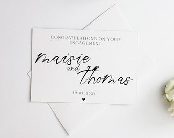 Personalisierte Verlobungskarte - Happily Ever After - Herzlichen Glückwunsch zu Ihrer Verlobungskarte - Einfache Verlobungskarte - Du bist verlobte Karte
