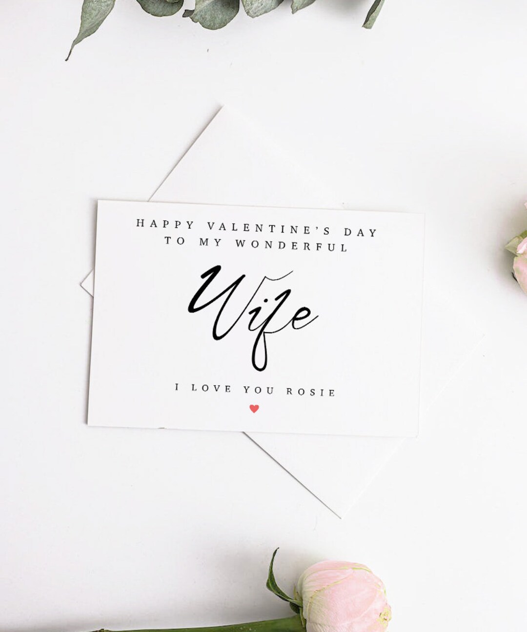 Personalised Valentines Day Card for Wife, Wife Valentine's Card, Card ...