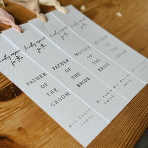 Bookmark Seating Card Personalised Wedding Reserved Seat Sign, Printed Tag, Ceremony Seating ...