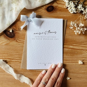 Personalised Wedding Card, To The Happy Couple, Newly Weds Card, New Couple Card, Congratulations Card, Wedding Date Card, Just Married Card