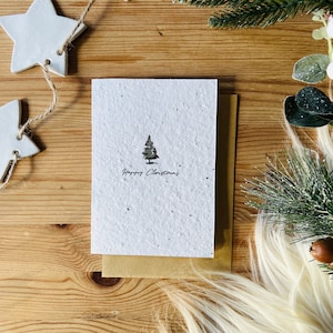 Cartolina di Natale piantabile, cartolina di Natale con semi, cartoline per le vacanze invernali, cartoline ecologiche, albero di Natale, biglietti di auguri festivi, regali di Natale