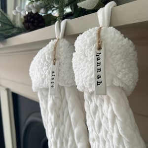 Personalised Christmas Clay Stocking Tags - Personalised Xmas Stocking Tag - Christmas Name Gift Tag - Name Labels - Stocking Names