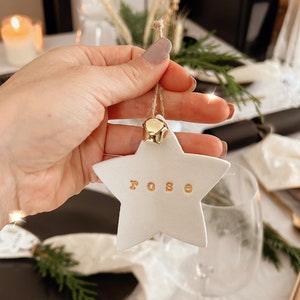 Decoração de árvore de Natal com nome, decoração de árvore de Natal personalizada, decorações de árvore, nome dezembro de Natal, decoração de letras, Noel, presente feito à mão, família