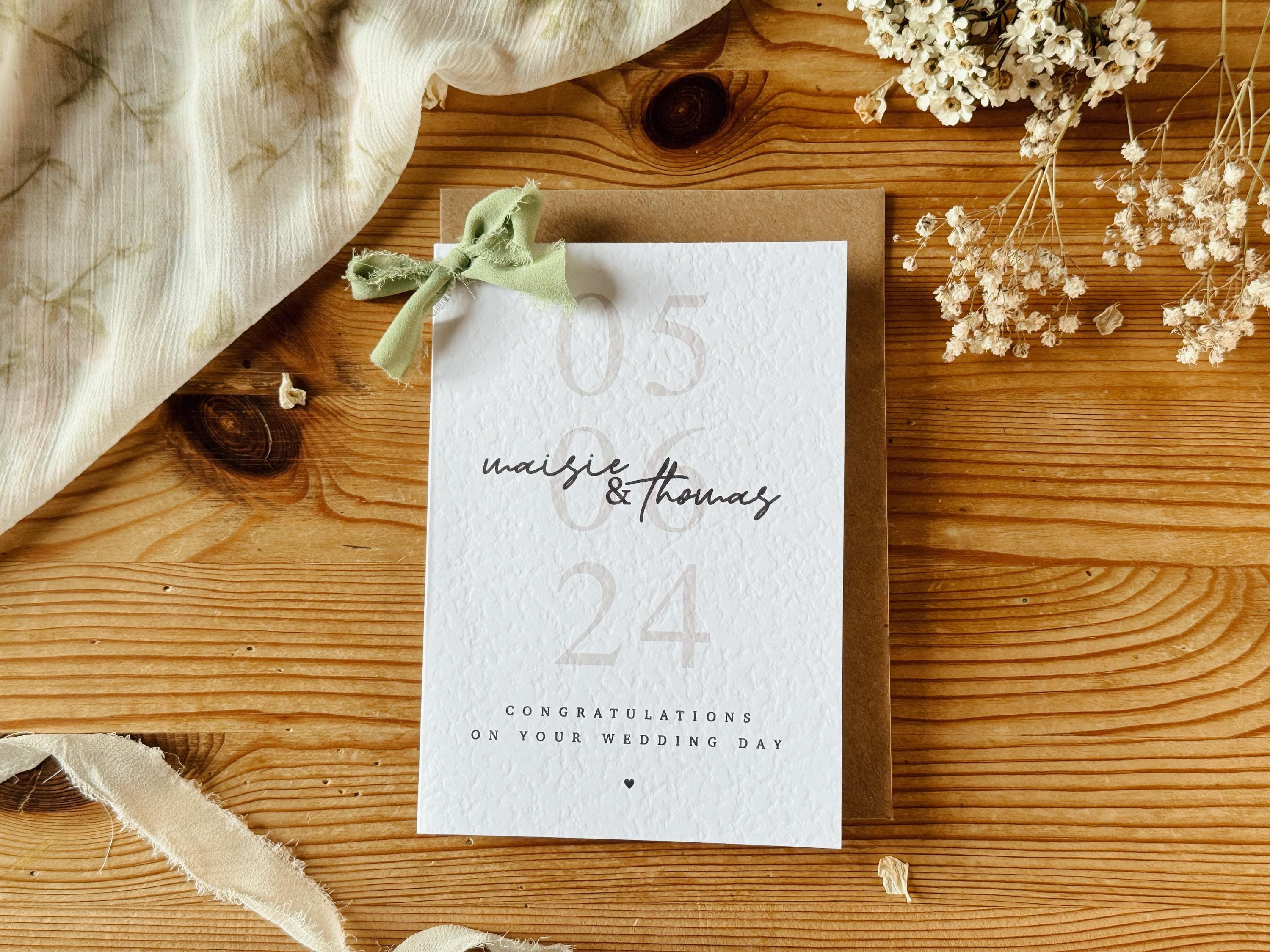 Personalised Wedding Card, To The Happy Couple, Newly Weds Card, New Couple Card, Congratulations Card, Wedding Date Card, Just Married Card