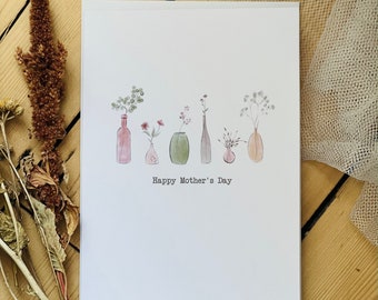 Happy Mother's Day Card - Mothers Day Card - Happy Mothers Day Card - Happy Mothers Card for Mum - Floral Card - Flower Card