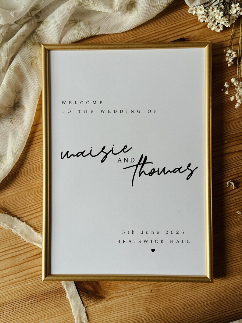 Welcome Wedding Sign Print, Wedding Print, Printed Wedding Signage ...