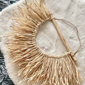 Raffia Fan Wall Decor, Large Raffia Macrame Fan, Boho Wall Hanging, Bohemian, Scandi, Fan Home Decor, Fan Wall Art Handmade Natural Rustic image 2