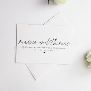 Carte de fiançailles personnalisée - Happily Ever After - Félicitations pour votre carte de fiançailles - Carte de fiançailles simple - Carte Vous êtes fiancé