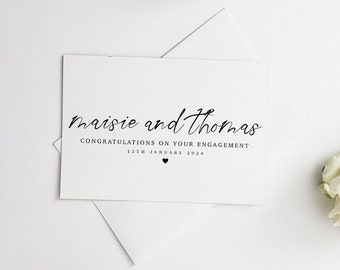 Personalisierte Verlobungskarte - Happily Ever After - Herzlichen Glückwunsch zu Ihrer Verlobungskarte - Einfache Verlobungskarte - Du bist verlobte Karte