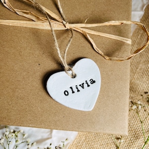 Clay Gift Tags Personalised Gift Tag Gift Tag Set Clay Place Names Wedding Favours Name Tags Clay Wedding Place Setting Favour image 6