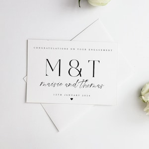 Carte de fiançailles personnalisée - Happily Ever After - Félicitations pour votre carte de fiançailles - Carte de fiançailles simple - Carte Vous êtes fiancé