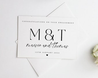 Personalisierte Verlobungskarte - Happily Ever After - Herzlichen Glückwunsch zu Ihrer Verlobungskarte - Einfache Verlobungskarte - You're Engaged Card