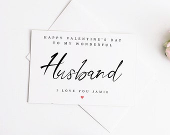 Personalised Valentines Day Card for Husband, Husband Valentine's Card, Card For Couples, Romantic Love Card, Happy Valentines Day Card