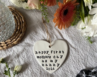 Personalised First Mothers Day Nanny Gift, New Nanny Mothers Day Decoration, Nanny, Nanna, Grandma, Nana, Nan Keepsake, Mother's Day Gift