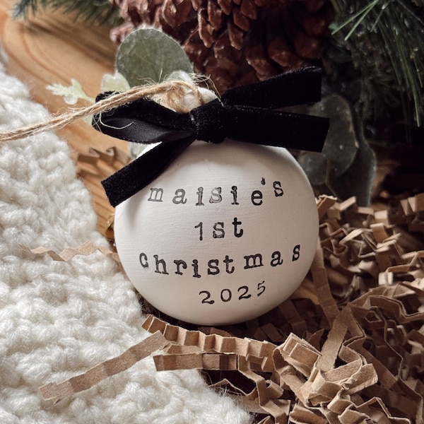 Decoração personalizada para a primeira árvore de Natal do bebê, enfeite de Natal para o primeiro bebê, presente de Natal para um novo bebê, enfeite de Natal para o primeiro ano