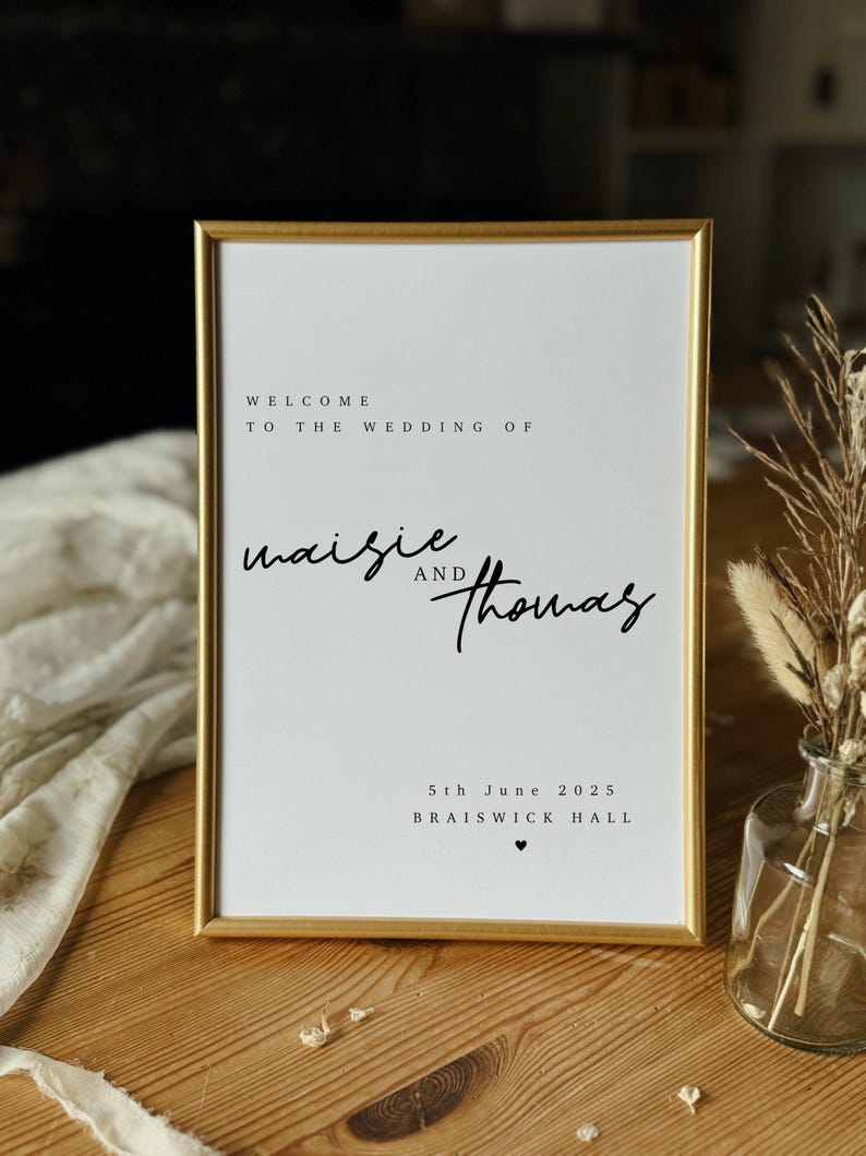 Welcome Wedding Sign Print, Wedding Print, Printed Wedding Signage ...