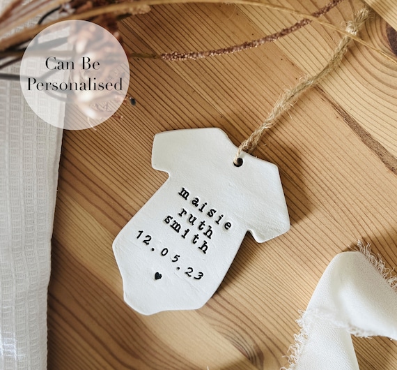 Personalised New Baby Keepsake, New Baby Gift, Clay New Baby Present, Newborn Gift, Welcome Baby Gift, Nursery Decor, Newborn Decoration