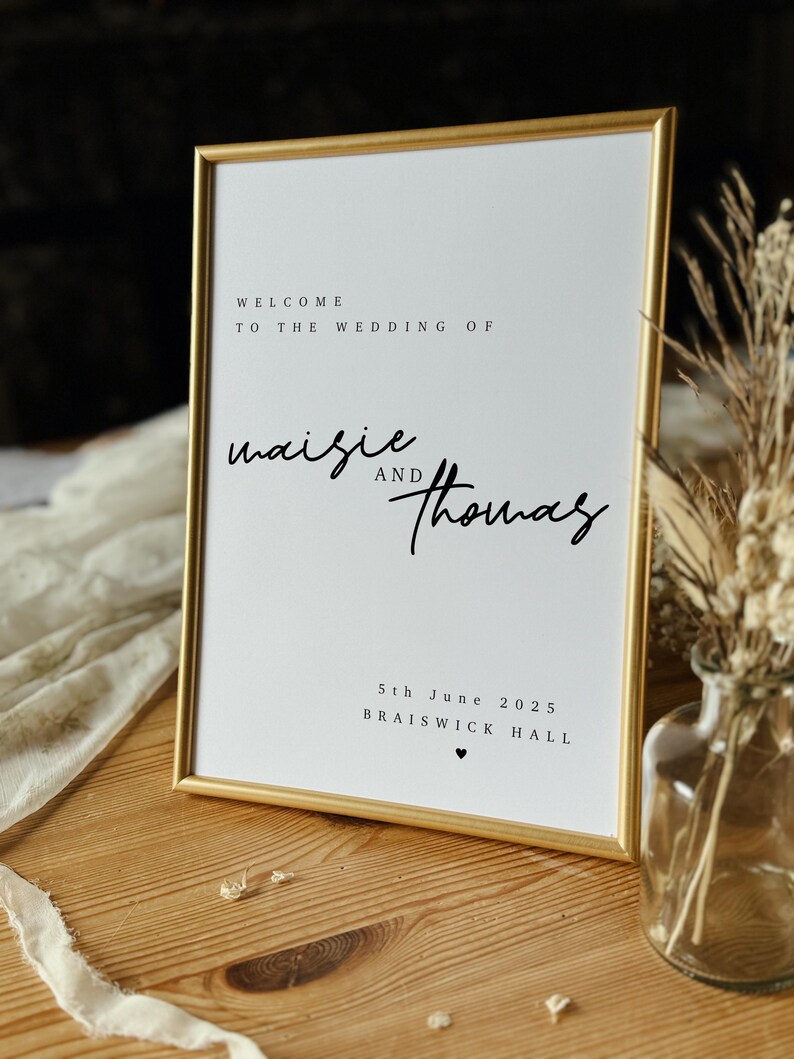 Welcome Wedding Sign Print, Wedding Print, Printed Wedding Signage ...