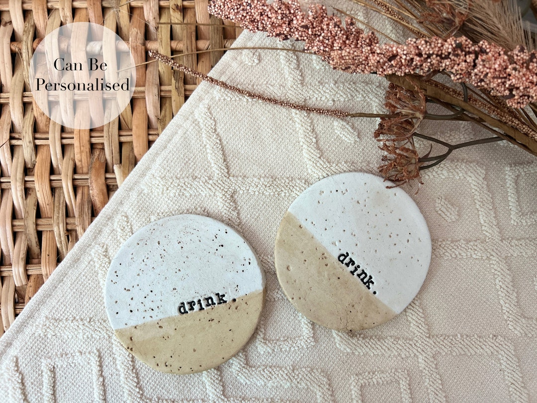 Personalised Coaster Gift Handmade Clay, Personalised Keepsake, Gift