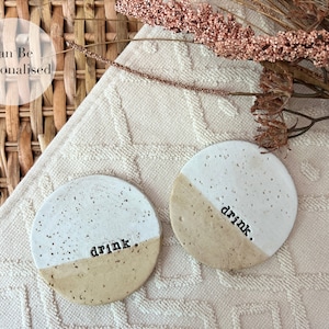 Personalised Coaster Gift Handmade Clay, Personalised Keepsake, Gift Idea, Drink, Coasters, Table, Drink Mats Tea Coffee, Home Decor