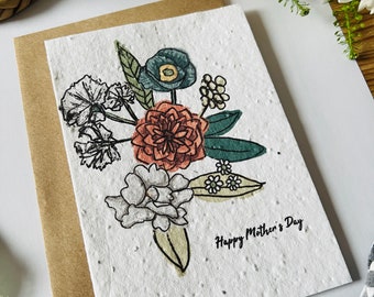 Mors dag-kort - Glad mors dag-kort till mamma - Miljövänliga kort - Mors dag-kort - Blomkort - Mammakort - Planterbara frökort