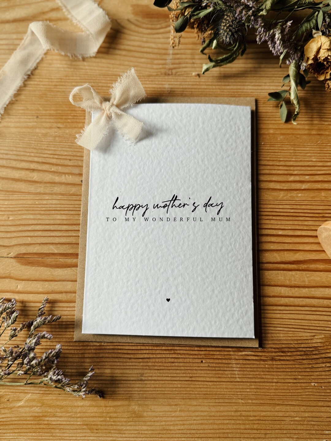 Personalised Mothers Day Card, Happy Mothers Day, Cards for Mum, Bow ...