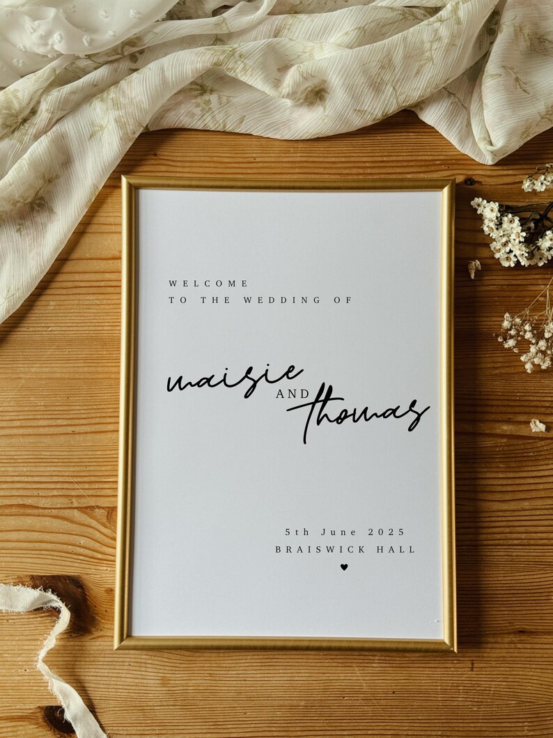 Welcome Wedding Sign Print, Wedding Print, Printed Wedding Signage ...