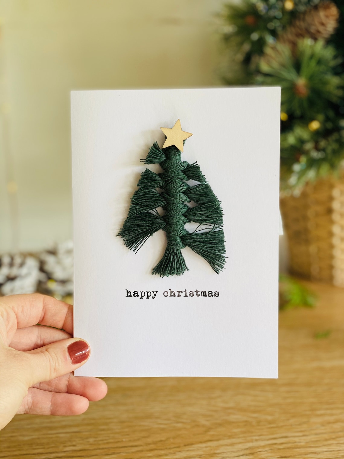 Christmas Card Set Macrame Cards Pack Christmas Festive - Etsy UK