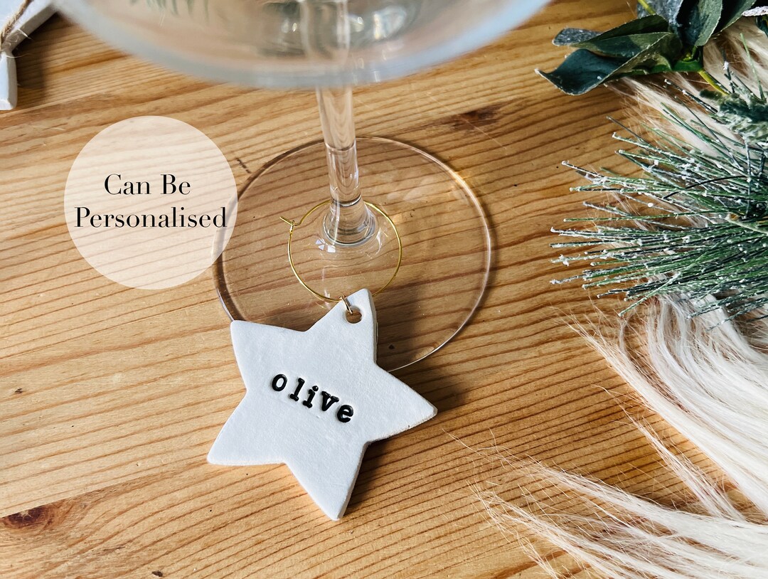 Personalised Wine Charms Clay Place Names Wine Glass Etsy Australia