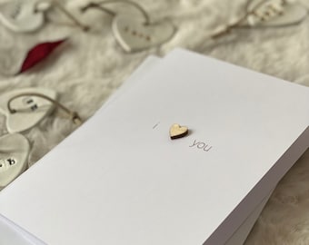 Biglietto di San Valentino - Biglietto per coppie - Cartoline a cuore in legno - Carte d'amore - Fidanzata - Fidanzato - Carta regalo di San Valentino - Carta romantica