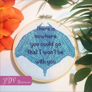 Moana Stingray Cross Stitch Pattern, DIY wall art, going away gift