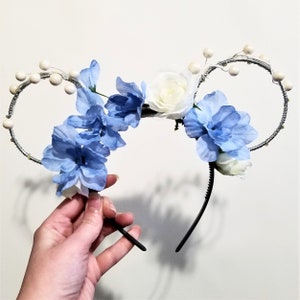 Cinderella and Pearls Princess Mickey Ears Floral Crown for Disney Parks