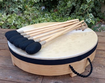 Cosmic Sound Gathering Shamanic Drum (No Stand) - Natural 61, 71, 81 cm - Large Medicine Drum Set with Bag & Beater - Handheld Pow Wow Drum