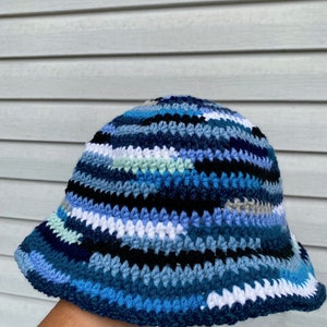 Crochet Scrap Bucket Hats Blueberry