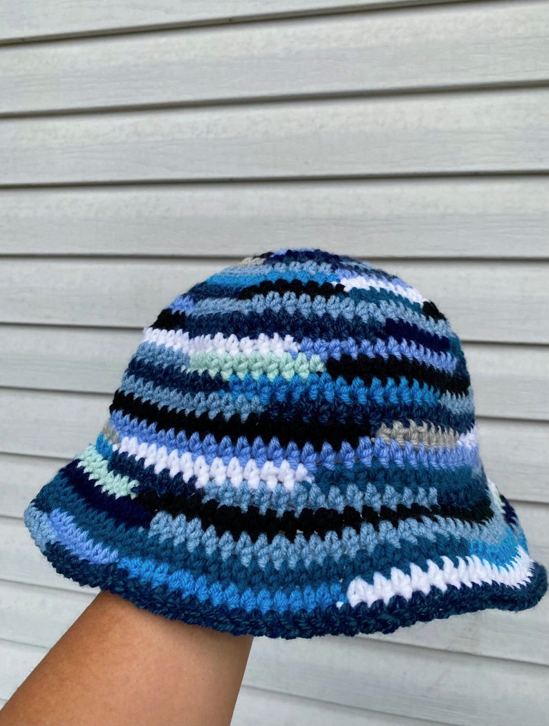 Crochet Scrap Bucket Hats Blueberry