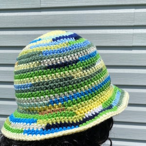 Crochet Scrap Bucket Hats Citrus