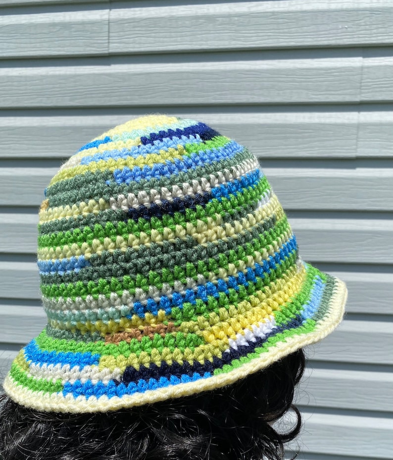 Crochet Scrap Bucket Hats Citrus