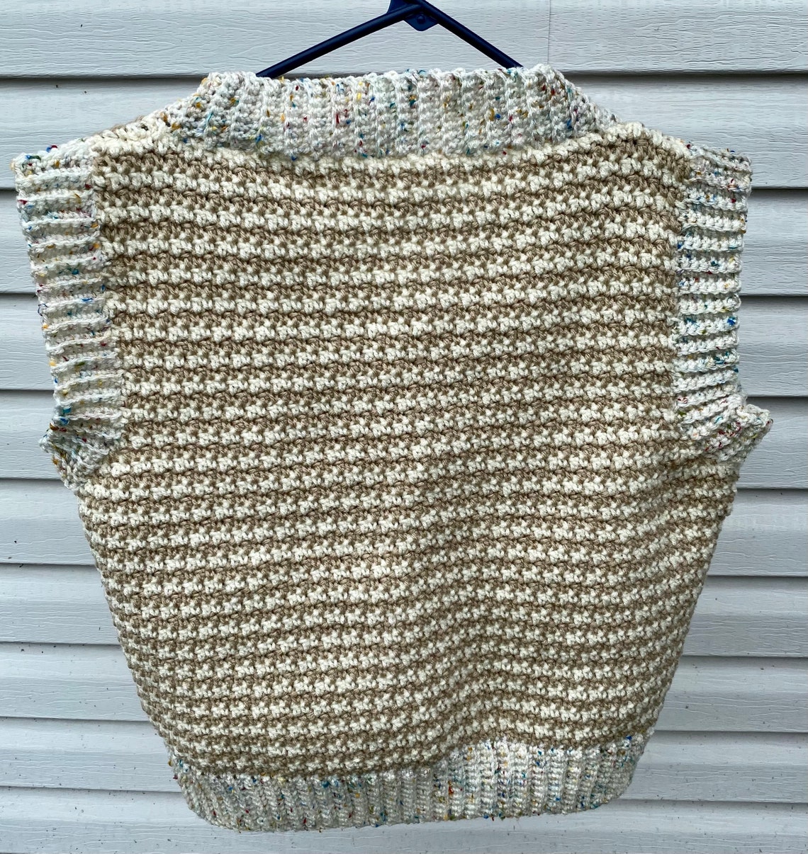 Crochet Houndstooth Sweater Vest Size M | Etsy