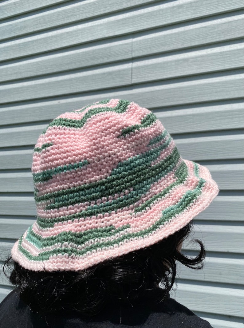 Crochet Scrap Bucket Hats Watermelon