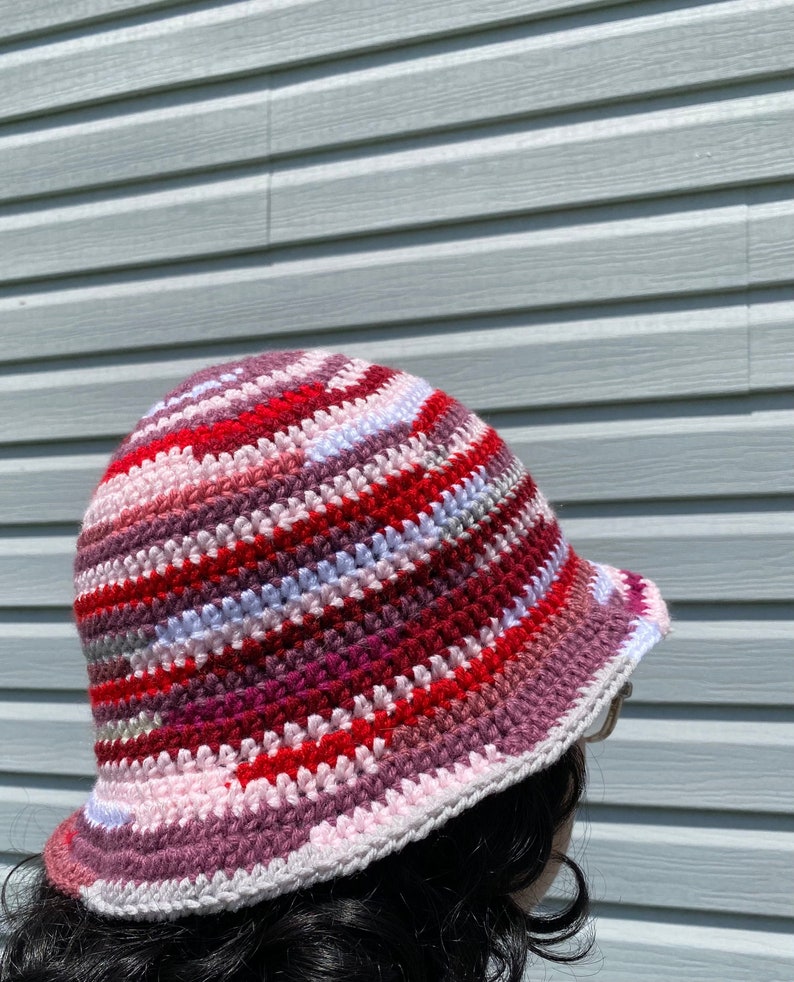 Crochet Scrap Bucket Hats Raspberry