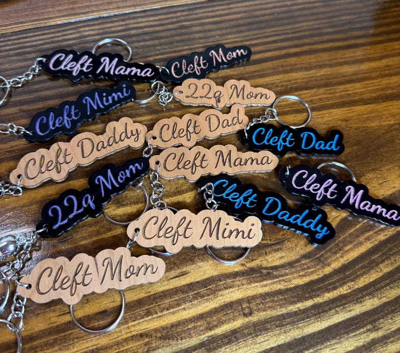 Cleft Lip & Palate Key Chains - Cleft Mama - Cleft Daddy - Cleft Mimi ...