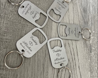 Stainless Steel Bottle Openers| Personalized Wedding Favor | Bottle Opener Keychain | Personalized Bottle Opener Favors