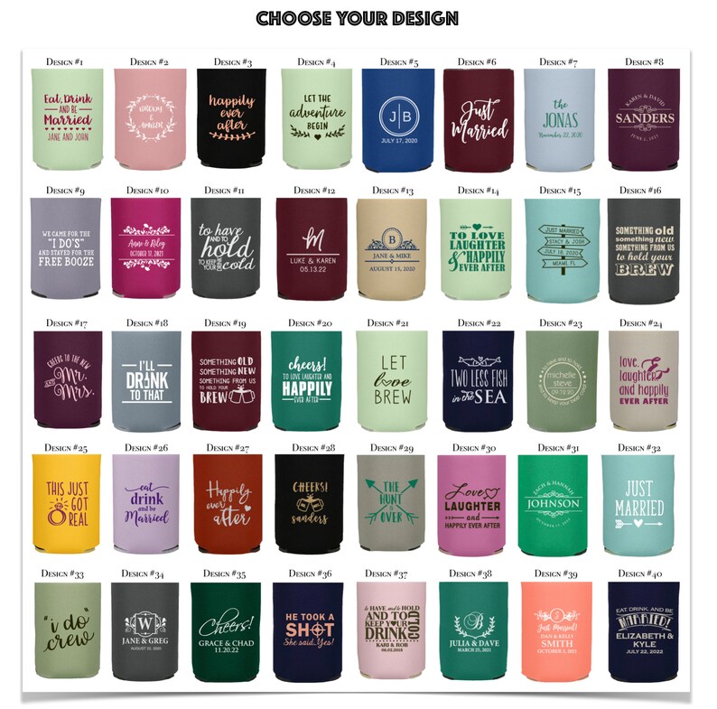 Bulk Personalized Can Coolers Wedding Favors Party Koozies Etsy