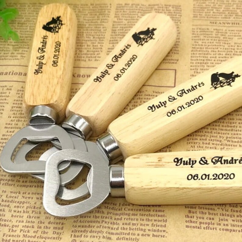 Bulk Personalized Bottle Opener Wedding Favors Rustic Etsy