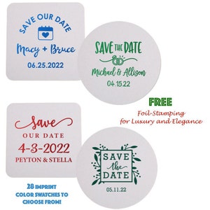 Save the Date Coasters | Foil Stamping | Personalized | Wedding Announcement