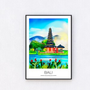 Bali-tryck Bali-väggkonst Gästrumsdekor Gästrumstryck över sängen Väggdekor Rumskamratspresent Mäklarens avslutningspresent Lägenhetsdekor