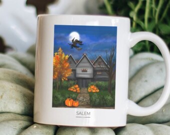 Salem Mug Salem Witch Witchy Mug Witch Mug Pumpkin Mug Salem MA Salem Massachusetts Spooky Mug Witches Brew Mug Halloween Coffee Mug Mug